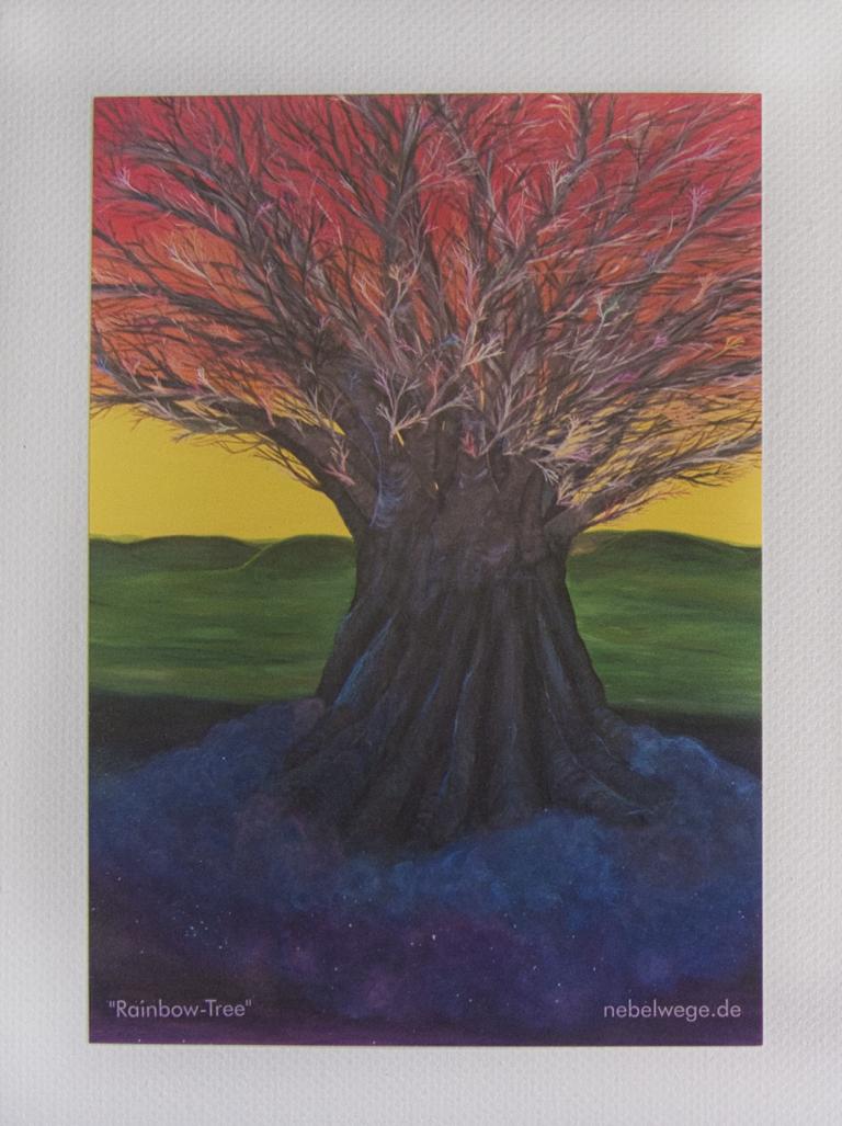 Postkarte: Rainbow Tree (Acryl-Druck)