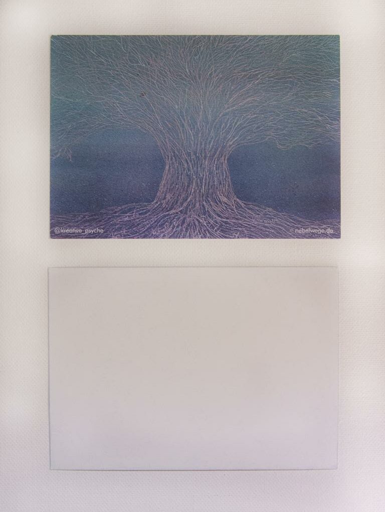 Postkarte: Blue Tree (Aquarell-Druck)